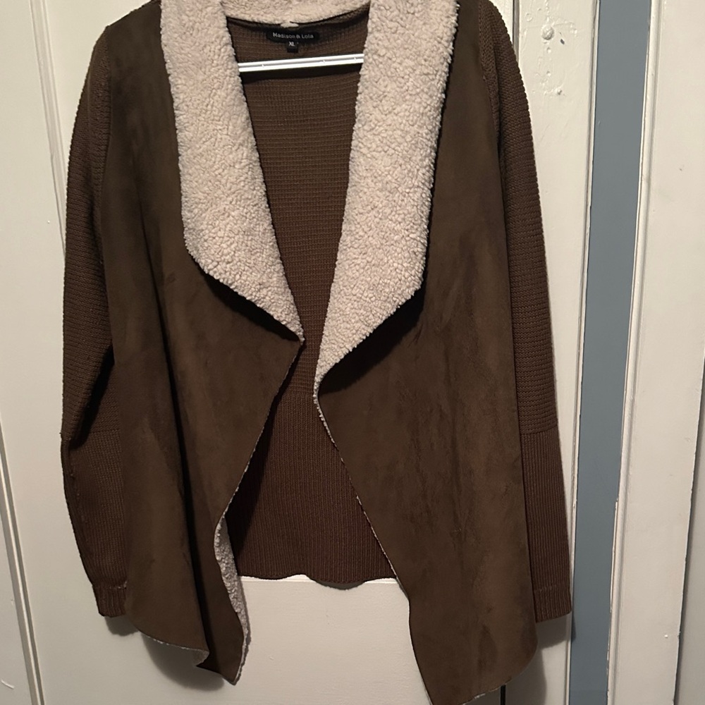 Madison Lola Brown Suede Jacket with Cream Lining